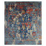Hand Knotted Wool Oriental Area Rug in Brown/Blue/Red/Yellow