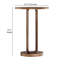 Table d'appoint ronde en bronze antique, plateau en métal de 15,46 pouces, pied ovale ouvert