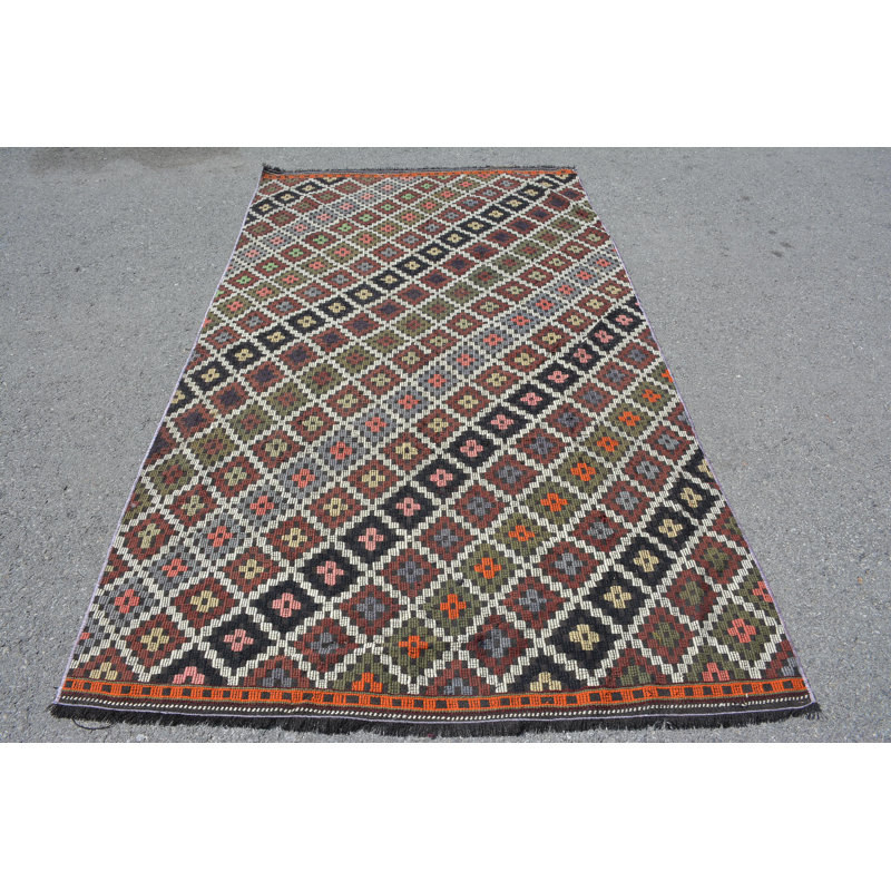 Tapis de 4,8 x 8 pi, tapis modernes, kilim, tapis froids verts, tapis froids, tapis rétro, tapis turc