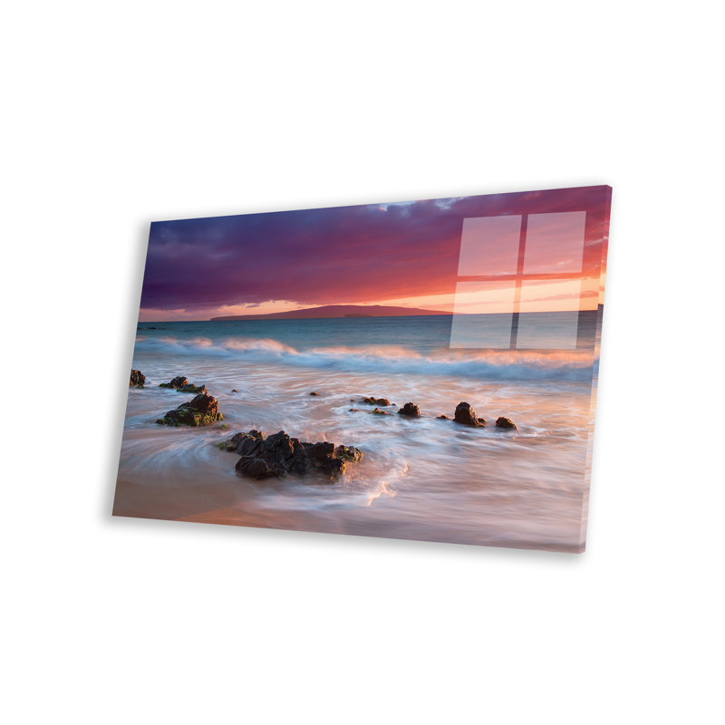 Doux coucher de soleil Maui, Acrylique, H 16 po x l 24 po x P 0,25 po