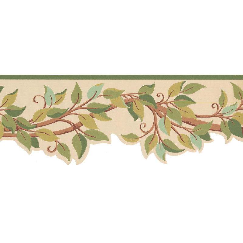 Bordure de papier peint L 15 pi x l 7,5 po Kahleil, Beige / brun / vert