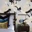 Grey Herons Chinoiserie Wallpaper Black and White