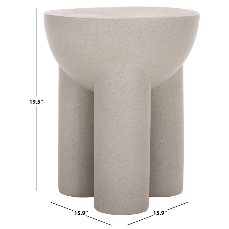 Kiheem Marble Top End Table, Gray