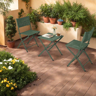 Ensembles de salle à manger portatifs de patio, bistro moderne en acier pour balcon