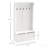 Entryway Hall Tree with Storage Bench, Coat Rack with Four Hooks and Shoe Storage, White-1457279506