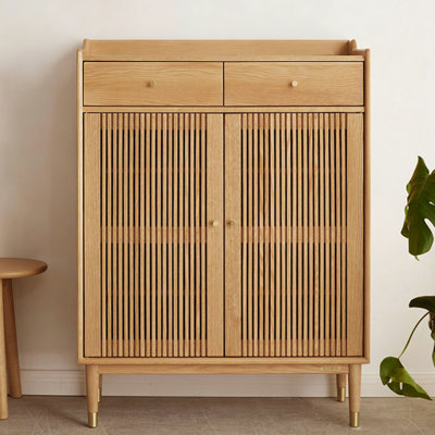 Modern Burlywood Solid Wood Shoe Storage