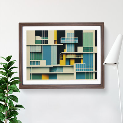 XH1022-6054X Modern Bauhaus Architecture Abstract - Single Picture Frame Print