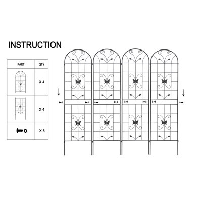 4 Pack Metal Garden Trellis