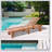 Outsunny Outdoor Folding Chaise Lounge Chair Recliner with Wheels, Acacia Wood Frame