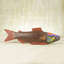 Figurine tribal en bois perlé saumon