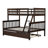 Twin Over Full Rubber Wood Bunk Bed with Twin Trundle, Detachable Convertible Ladder & Safety Guardrails-1192433999