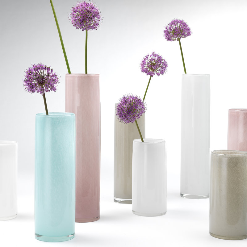 Handmade Glass Table Vase, Pink Salt