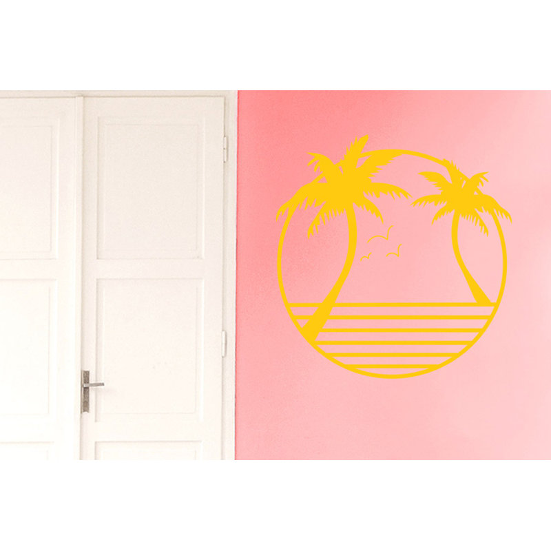 Nautical & Beach Non-Wall Damaging Wall Decal, Dark Yellow