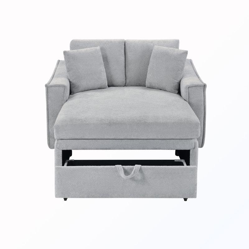 Chaise longue avec coussins et rangement caché, Gris