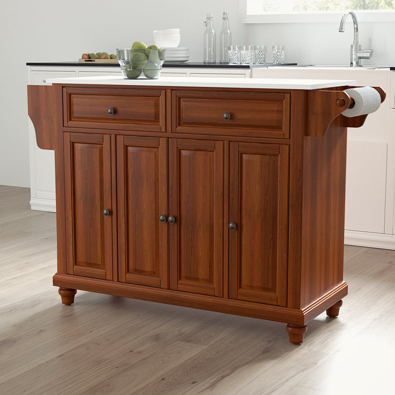 Baines Granite Top Kitchen Island, Cherry