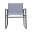 Chaise de salle à manger d'extérieur en finition thermolaquée grise avec accoudoirs textilène gris et bois gris - ensemble de 2