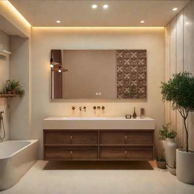 Medieval style retro bathroom cabinet