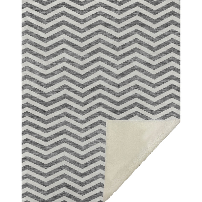 Jeté en coton Sherpa ASB922 Addison, Gris