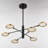 Reshae 6L Matte Black And Gold Contemporary LED Pendant Light Adjustable Arms