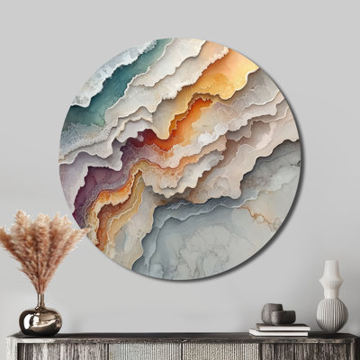 Éternelle balance de marbre dans les tons de terre II - reproduction d'art moderne en métal beige