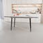 Table de salle à manger extensible de 47 po à 63 po, semblable au marbre blanc, industrielle moderne pour la cuisine et les taches, avec pieds en métal effilés noirs - marbre extensible rayonnant