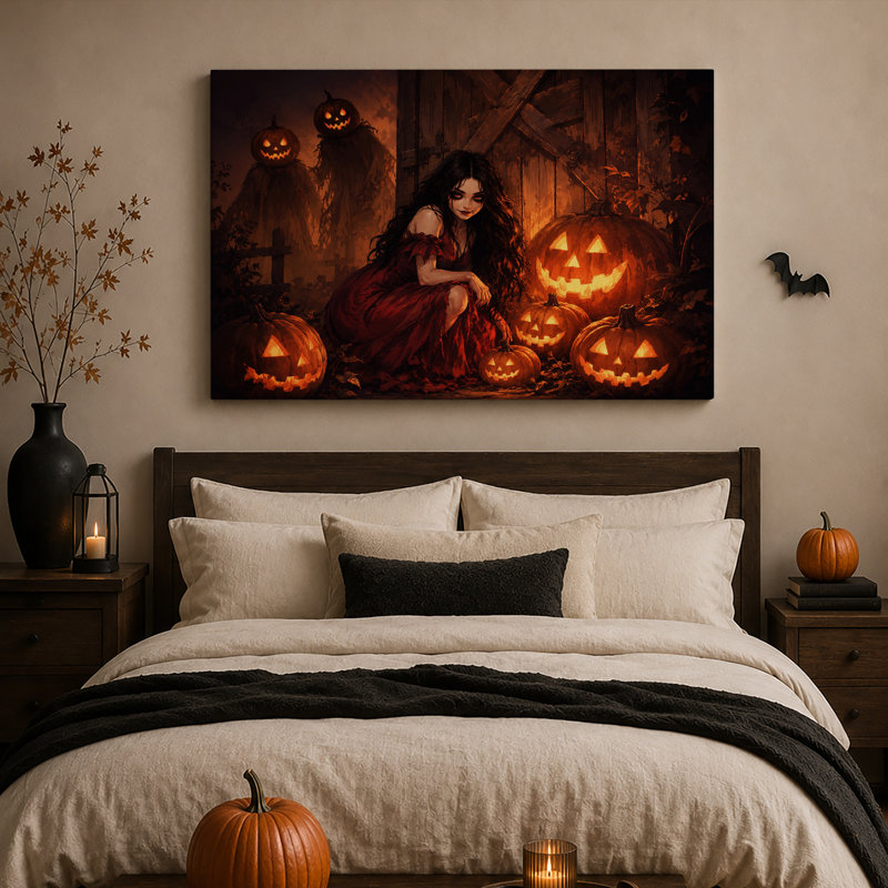 Art mural sur toile d'Halloween, H 24 po x l 36 po