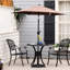Table de patio ronde de 76 cm (30 po) avec trou pour parasol, en aluminium moulé de style bistro antique, noire. Robuste, résistant aux égratignures et à la rouille, facile à nettoyer.