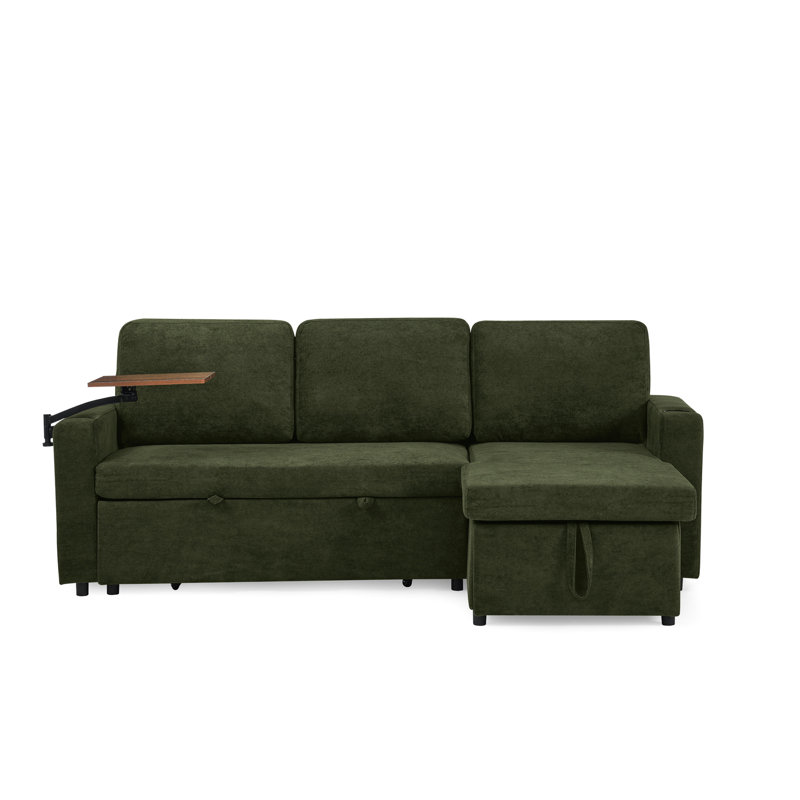 Lit en chenille à 3 places avec fonction escamotable, éclairage à DEL, charge et accoudoir porte-gobelet pour lit de télévision, charge d'appoint, supports intégrés pour rangement et espace de vie organisé