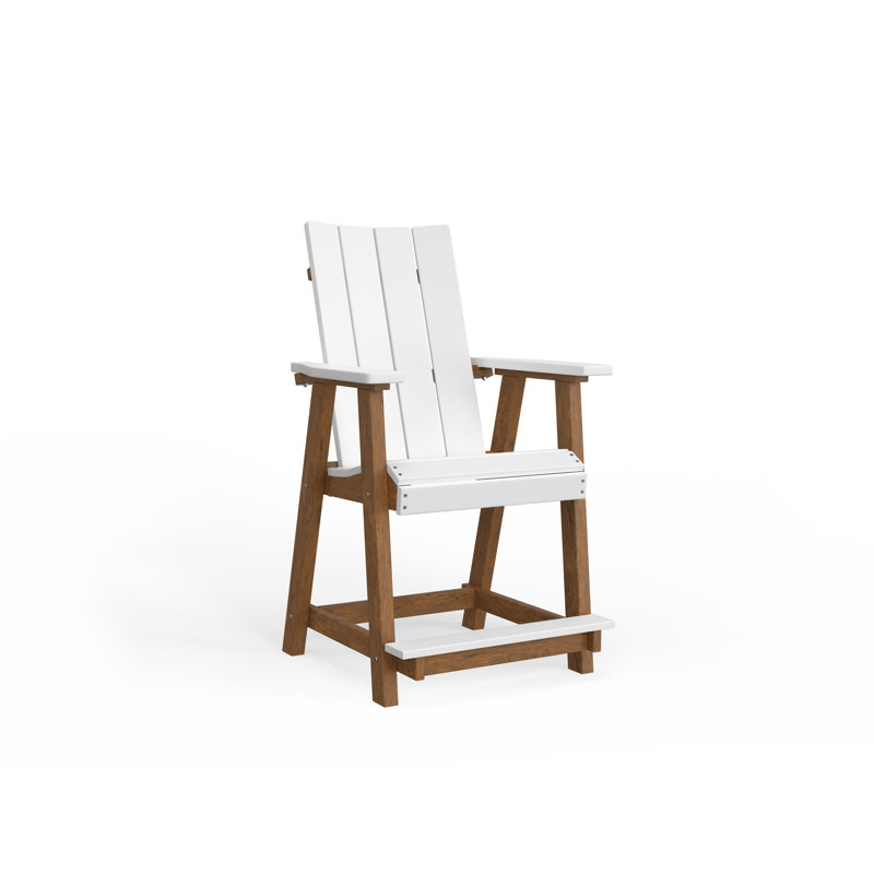 Chaise de comptoir Berlin Gardens Sol, Acajou antique, Blanc
