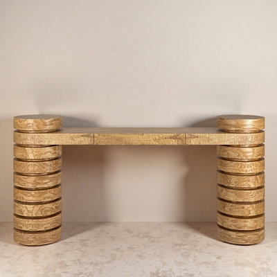 Mid-Century Modern Solid Wood Entryway Console