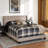 Cherron Polyester Upholstered Wingback, Full Bed, Beige, 47.64'' H X 61.05'' W X 78.45'' L-985264935-985264934