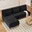 4 Seater Corduroy Sofa & Chaise-1353055270
