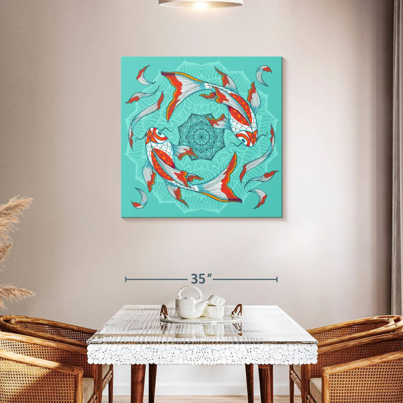 Brampt Mandala Koi Duo, 36" H x 36" W