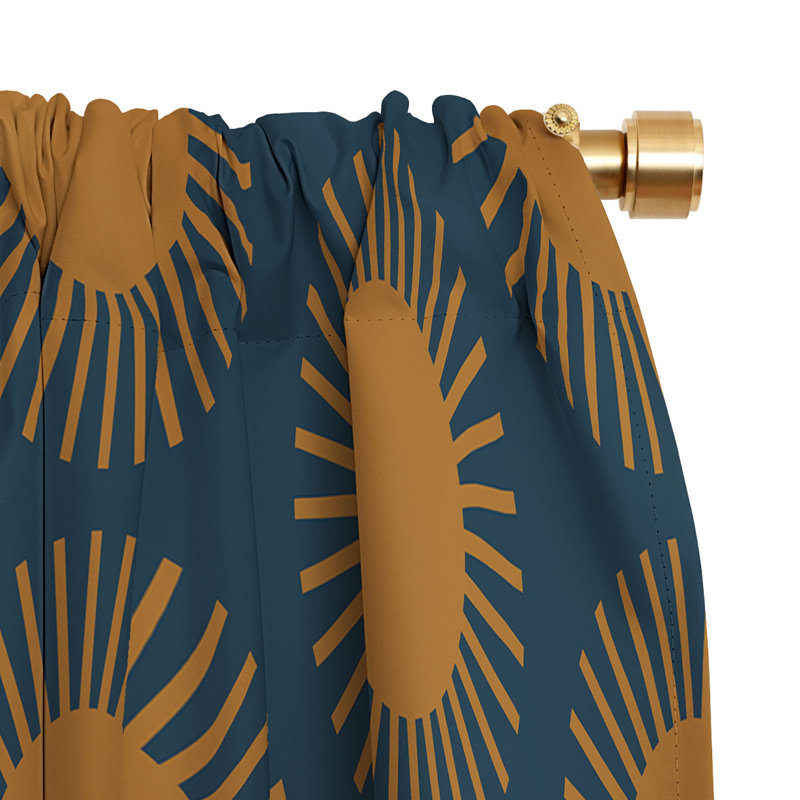 Colour Poems Cheerful Sun Motif bleu marine occultant (1 panneau), Marine, L 50 po x L 63 po