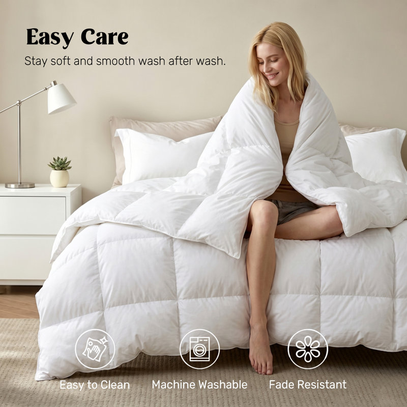 All-Season Duvet – Plush Goose Down & Breathable Comfort, White, Full/Queen