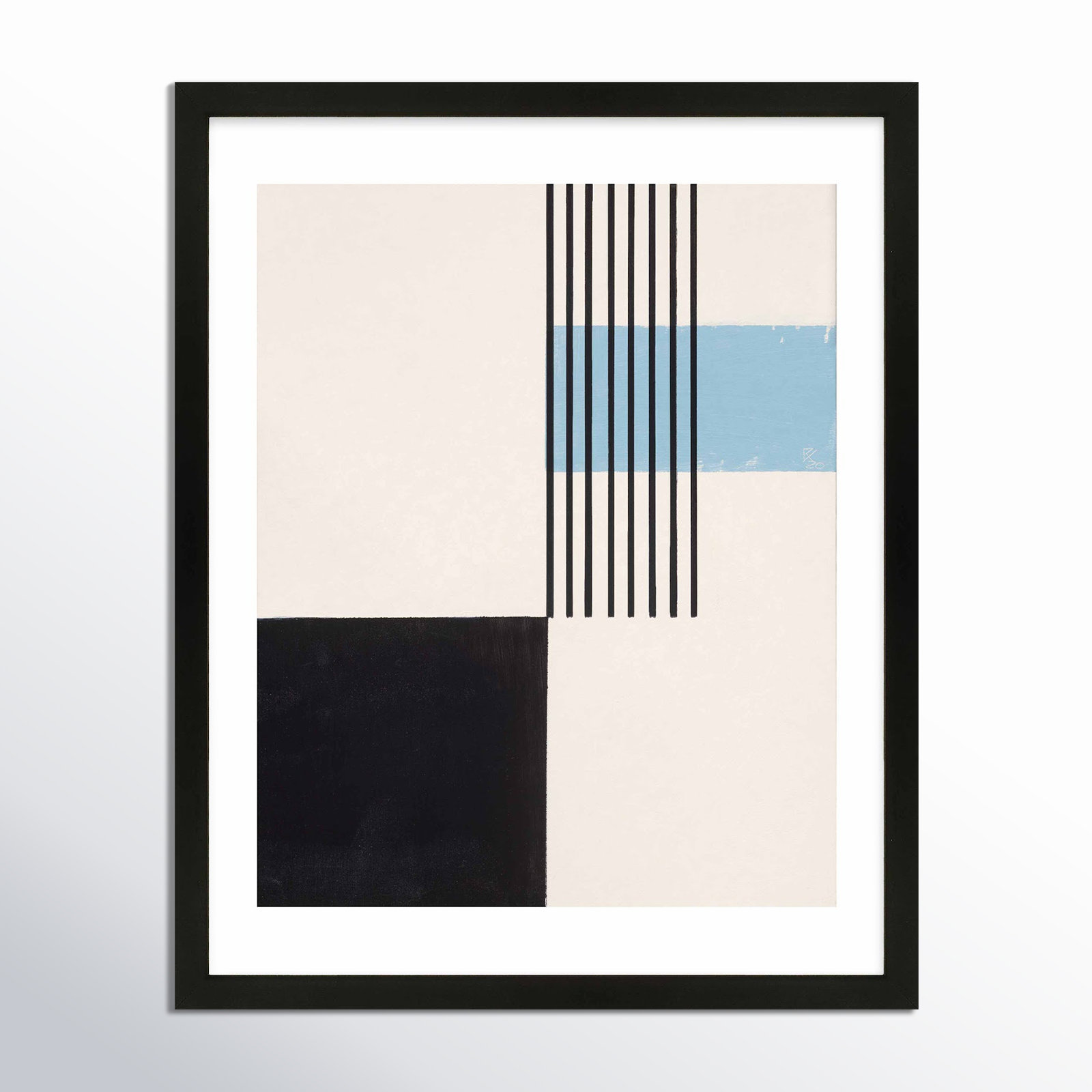 Black And Blue 2 by Robert Kamnatnik, Black, 20" H x 16" W x 1.25" D