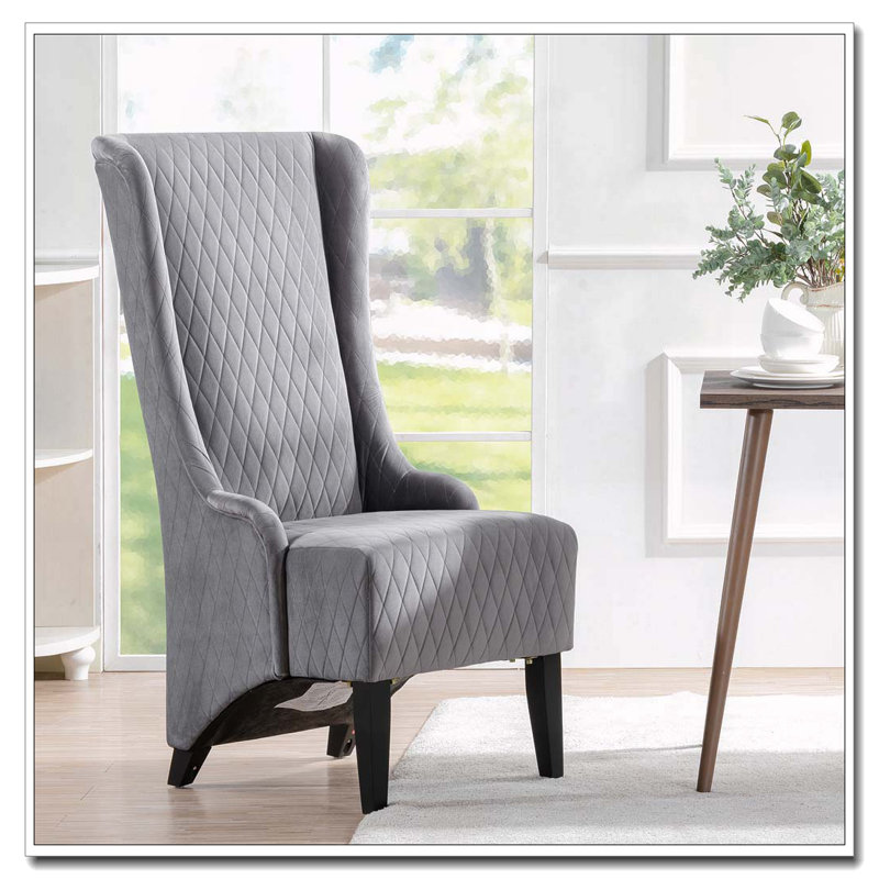 Fauteuil d'appoint en velours à haut dossier de 23,03 po de largeur