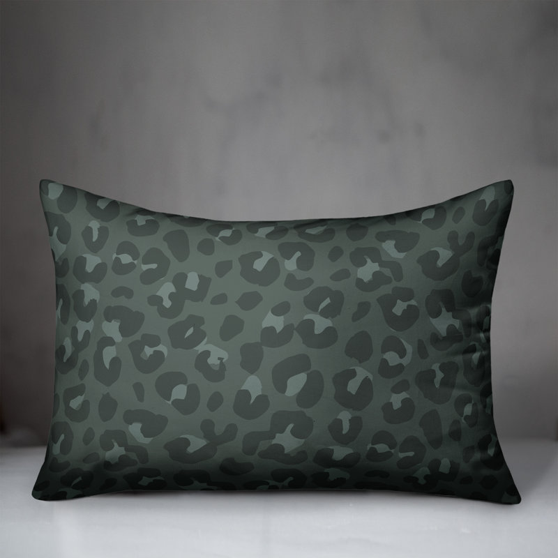 White Leopard Throw Pillow, Grey