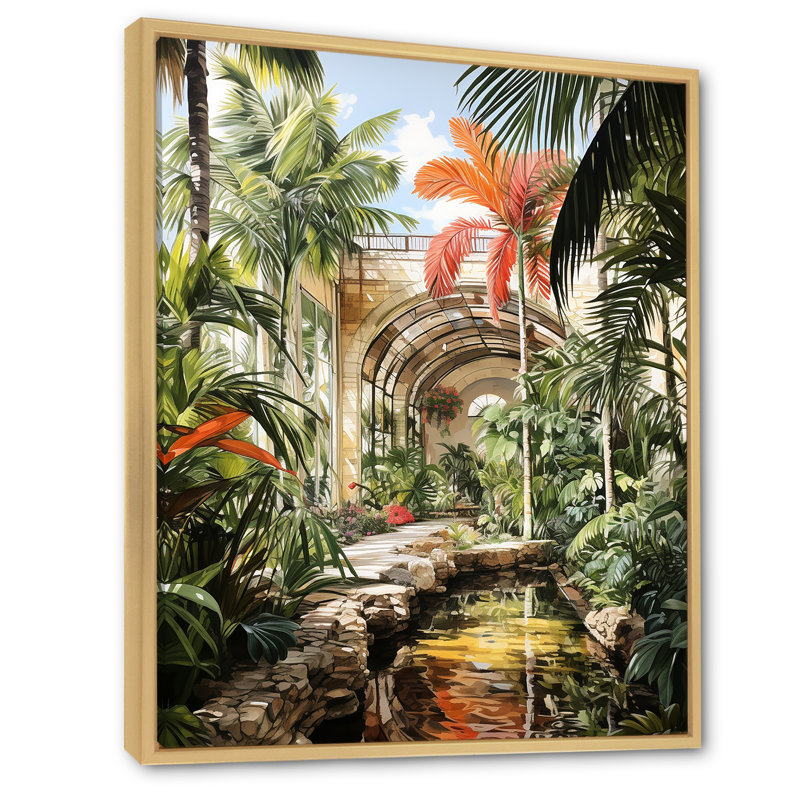 Ruines tropicales au Mexique - Art mural mexicain, Cadre flottant brun, H 20 po x l 12 po x P 1 po
