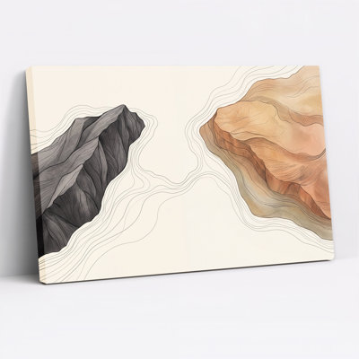 Illustration de montagne grise et rouille sur toile murale