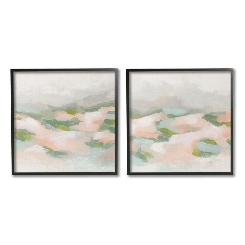 «Pastel Hills Abstraction» par June Erica Vess - 2 pièces, H 17 po x l 17 po