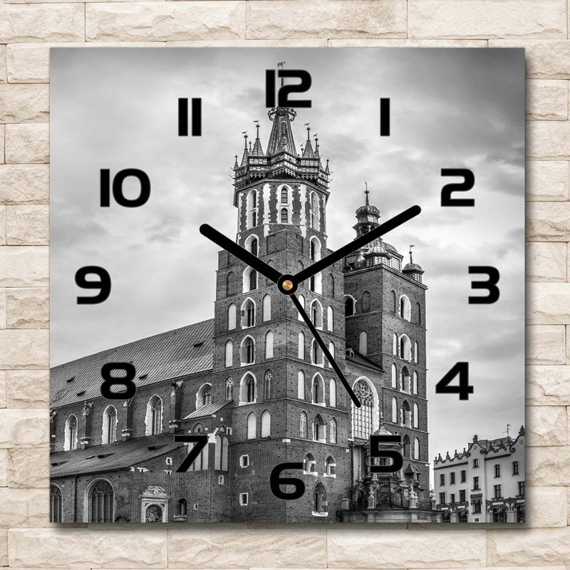 Haritz Glass Wall Clock, Black/Grey