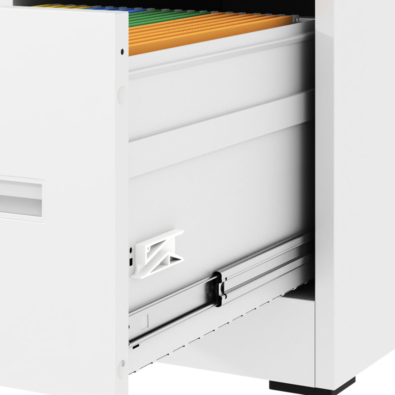 Metal Vertical File Cabinet With 3 Lockable Drawers, A4/Legal Letter Size, Office Use, Smooth Surface Finish, Adjustable Rods, Quiet Drawer Opening And Closing Treatment,