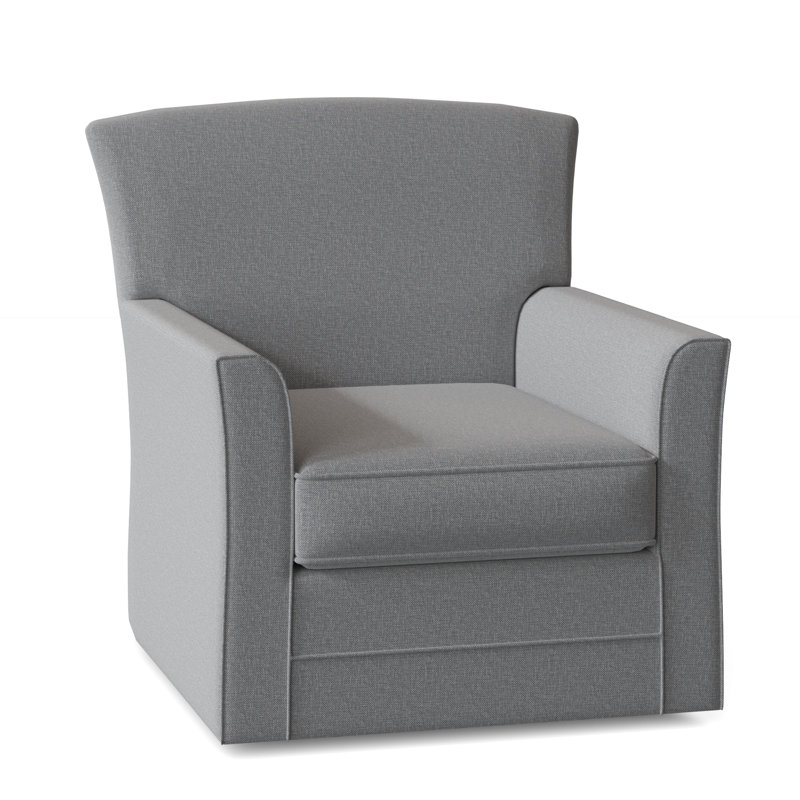 Buckley Swivel Armchair, Light Blue Performance Fabric; 0851-55