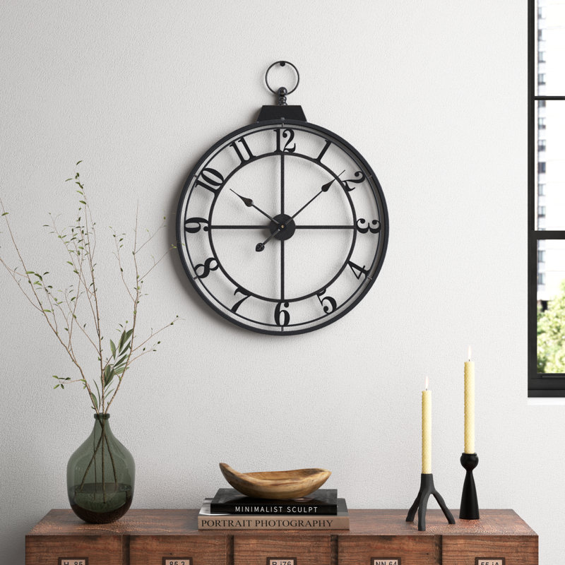 Selene Round Metal Modern Farmhouse Wall Clock