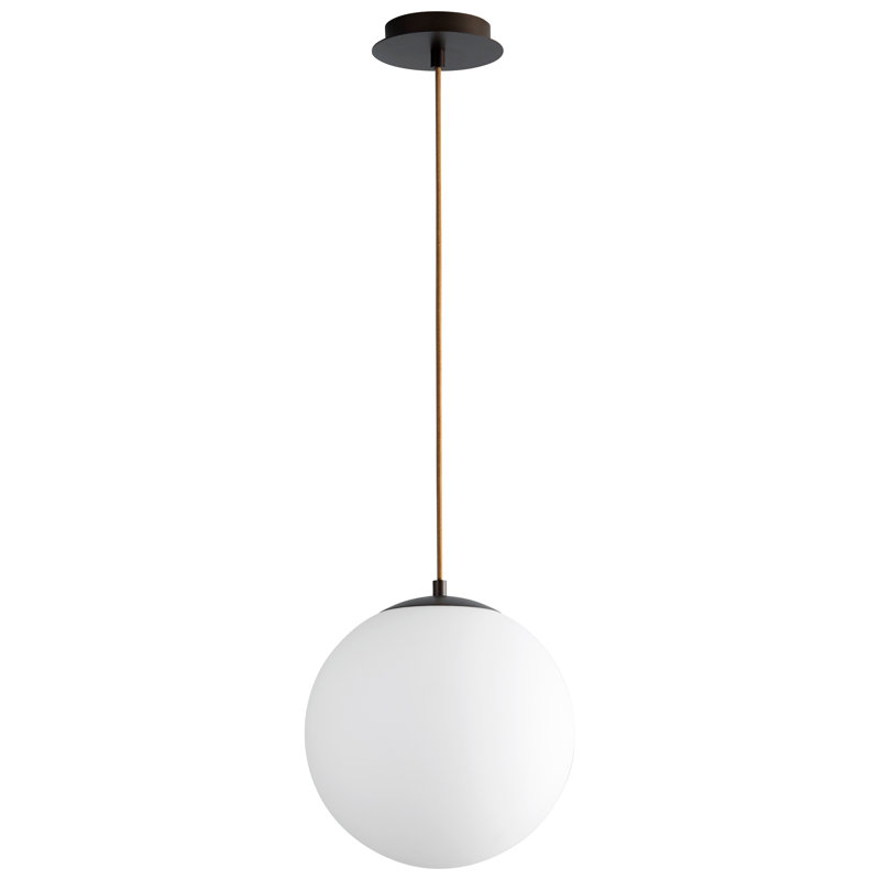 Luminaire suspendu sphère 1 lumière DEL Kamm, H 133,75 po x l 12 po x P 12 po, Bronze huilé
