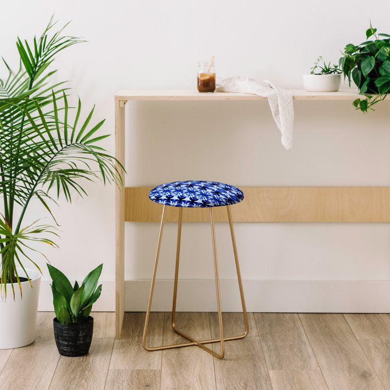 Tabouret de bar 25 po wagner campelo shibori tribal indigo