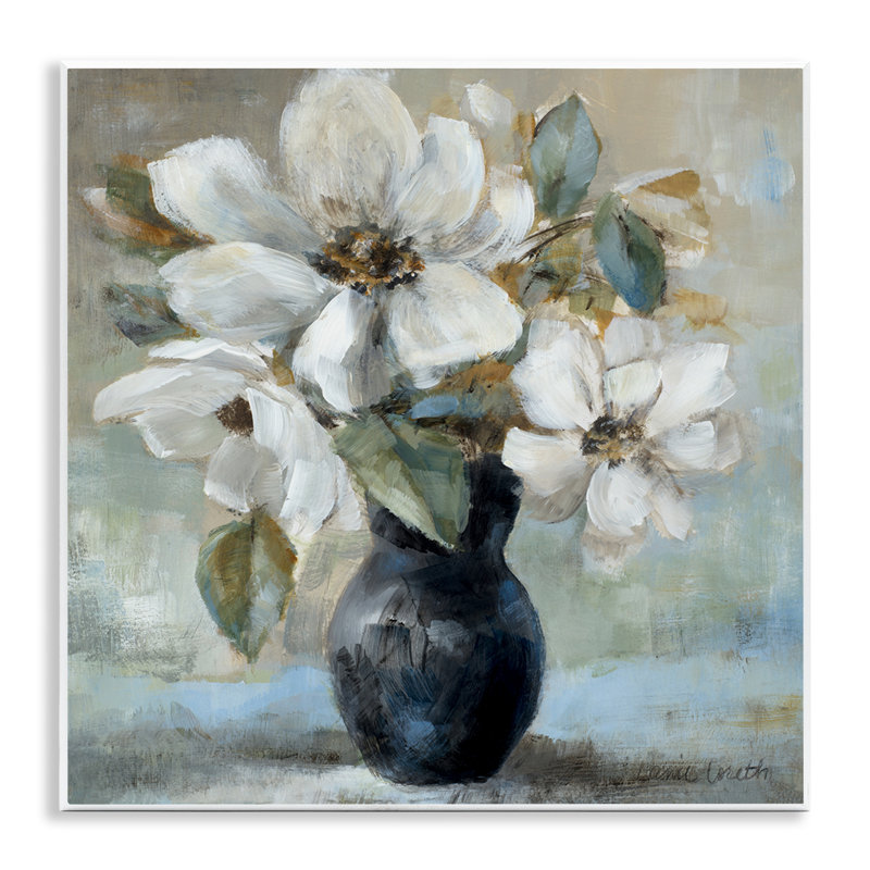 Fleurs dans un vase noir, art mural par Lanie Loreth