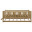 Lit plateforme en bois avec garde-corps et gigogne, noyer-51485419