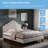 12-Inch Adjustable Bed Base with Head and Foot Incline, USB Port, Flat Button, Screw-In Legs, Black-326512555